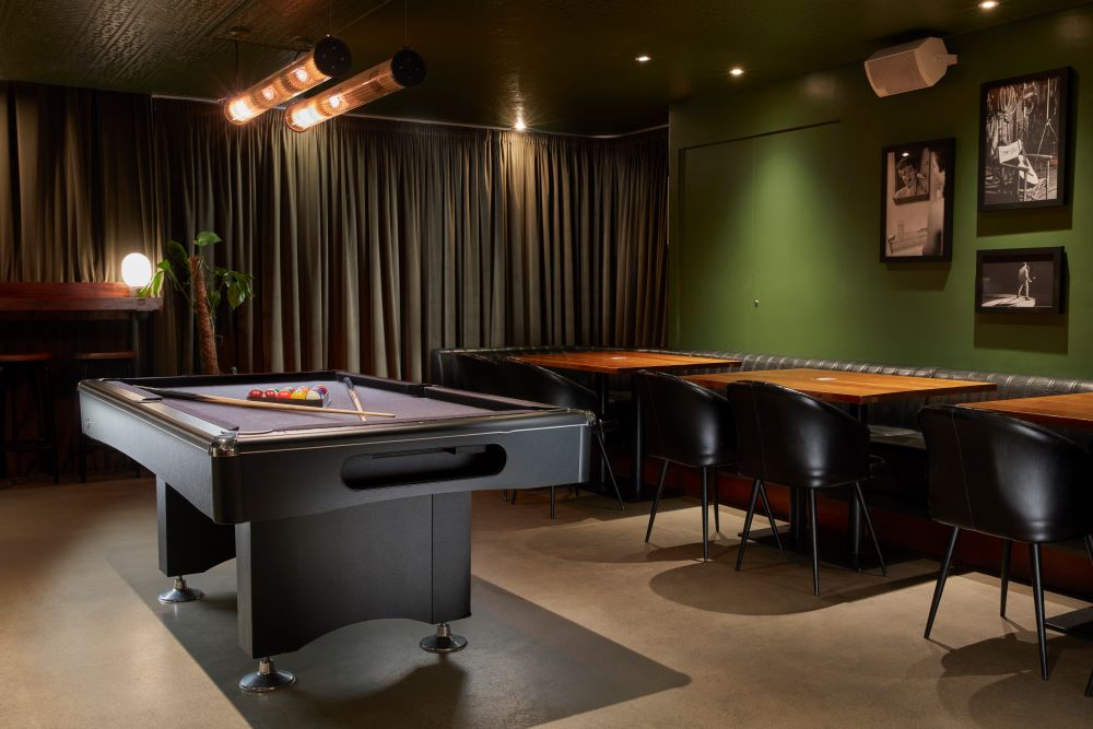 Stylish Pool Room at Arcade Tottenham Court Road for networking and team-building events.