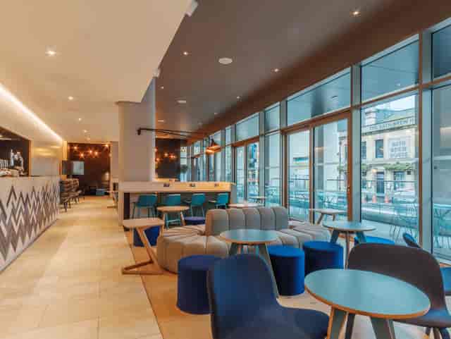 Modern lounge at Terrace Bar, Apex City of Bath Hotel, ideal for networking events.