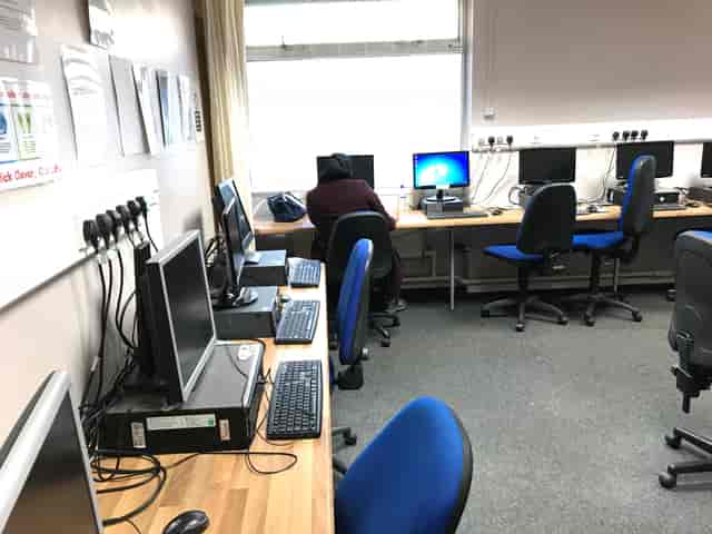 IT suite in ITC Centre with ergonomic chairs, ideal for workshops and training events.