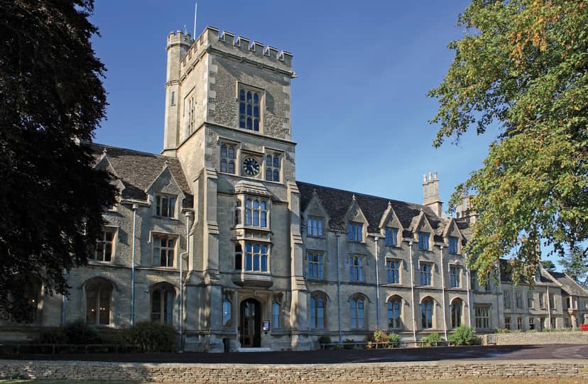Historic Royal Agricultural University venue for corporate events with elegant architecture.