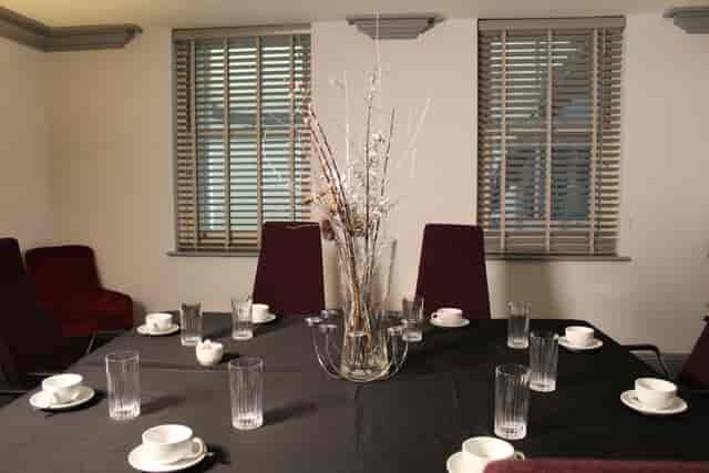 Fox Meeting Room at The Fox Club Mayfair, round table setup for intimate gatherings.