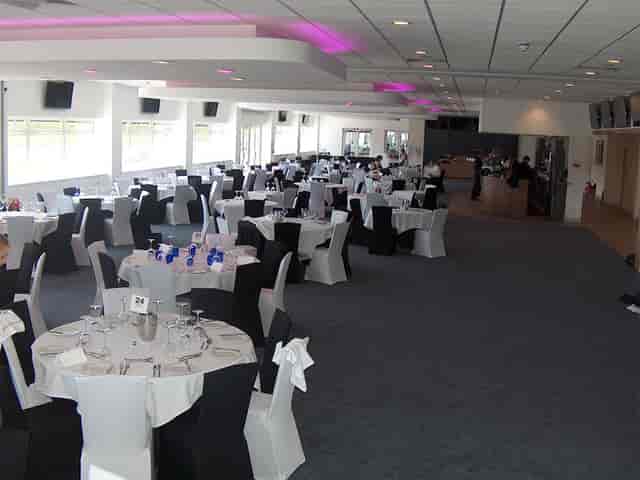 Fairwood Suite at Chelmsford City Racecourse: Banquet-style gala dinner event space.