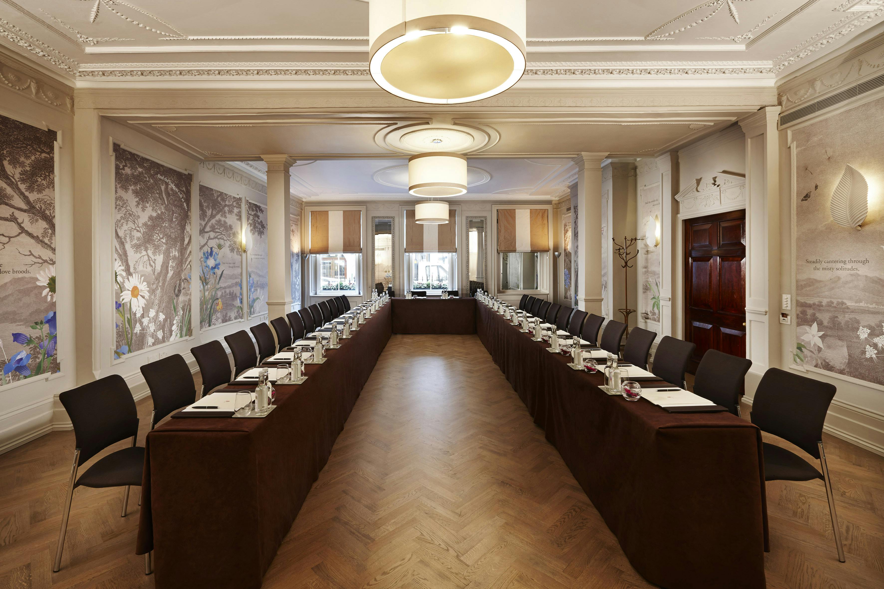 Sophisticated Clarendon Room at Brown's Hotel, ideal for corporate meetings and workshops.