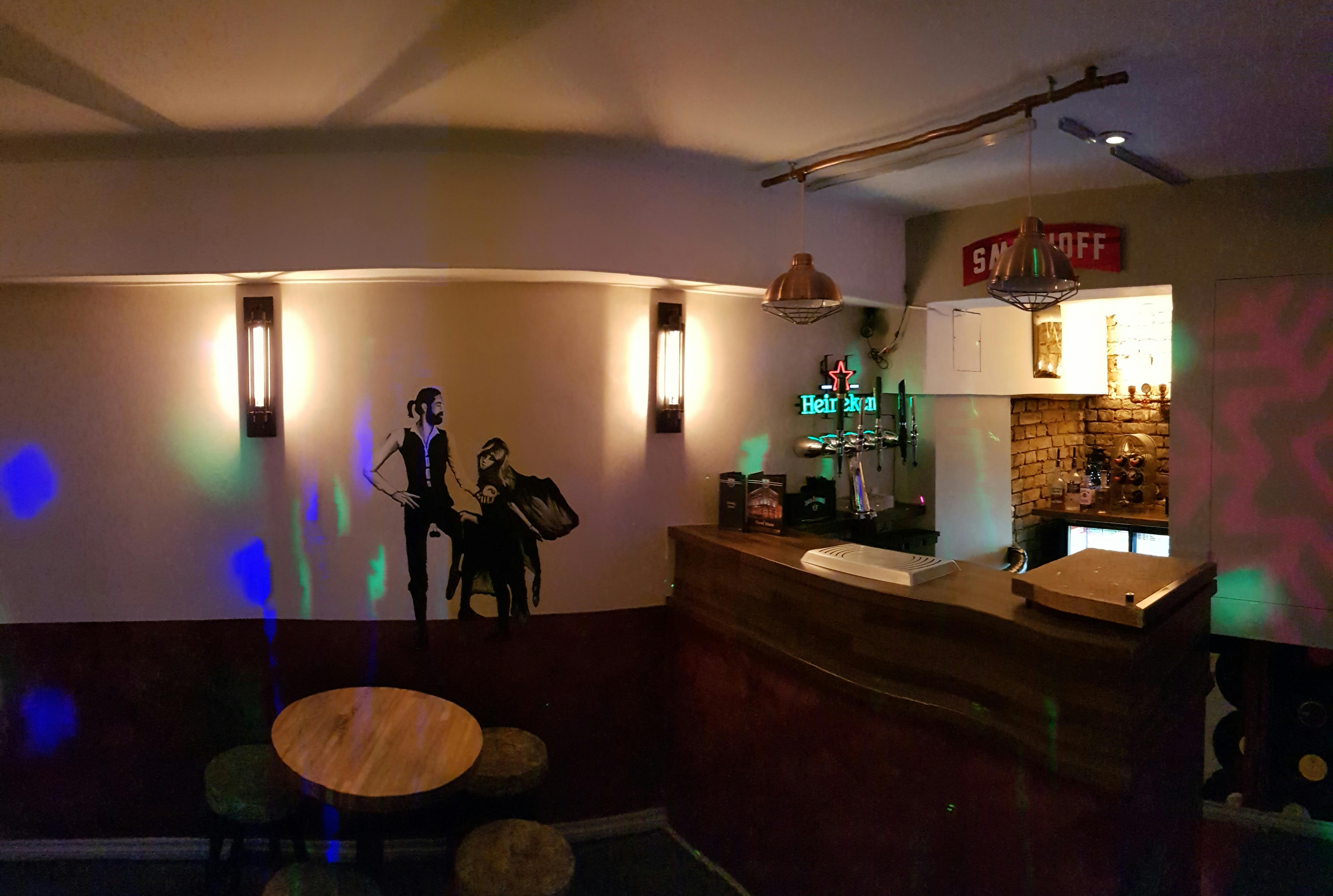 Karaoke room at The Chelsea Pensioner, stylish bar for networking events and gatherings.