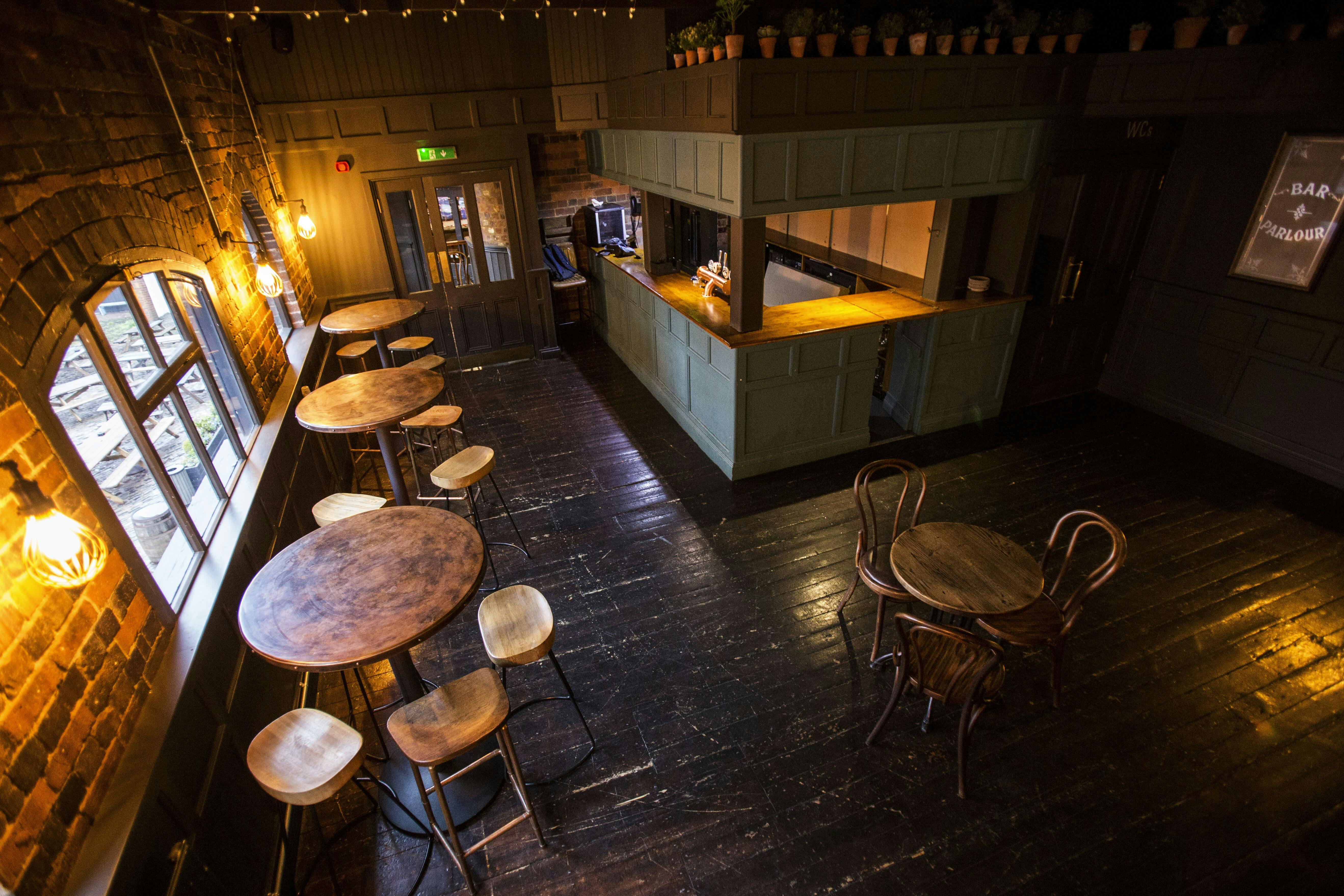 Cozy Gin Parlour in The Distillery Birmingham, perfect for intimate gatherings and networking.