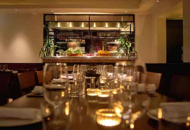 Private dining room at Barrafina Drury Lane, elegant table setting for upscale events.