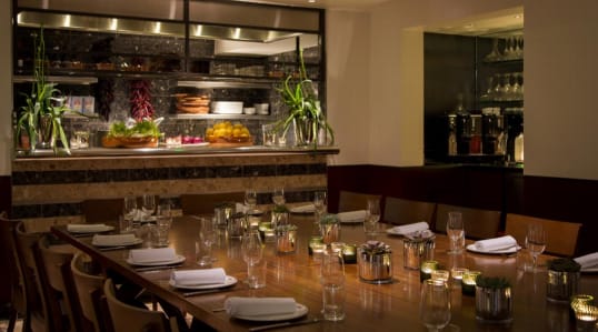 Private dining room at Barrafina Drury Lane, elegant table setup for intimate events.