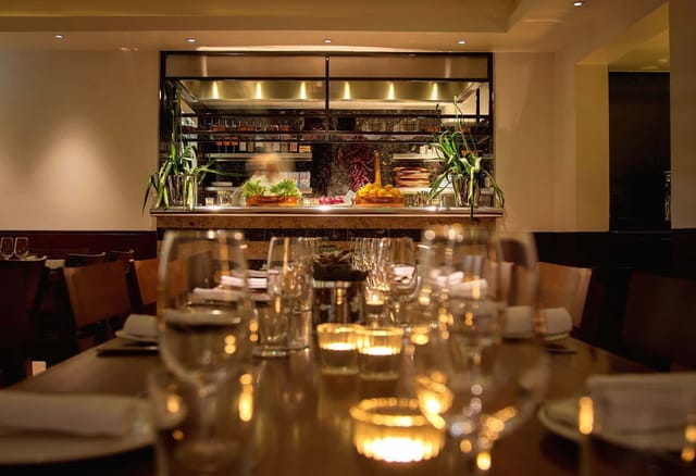 Private dining room at Barrafina Drury Lane, elegant table setting for upscale events.