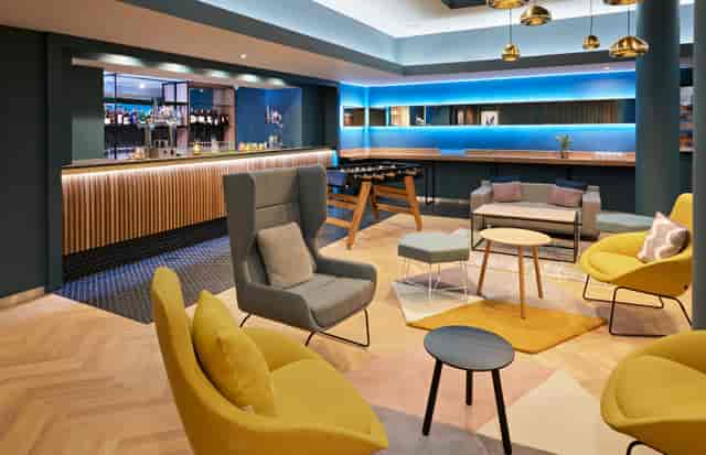 Modern lounge in Hermiston Suite, Novotel Edinburgh Park for networking events.