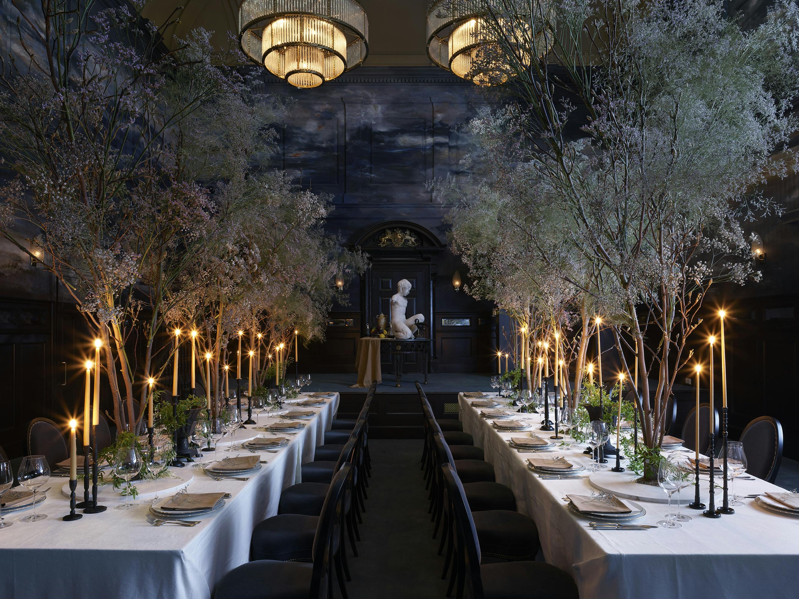 Elegant banquet setting at The NoMad London, perfect for upscale events and formal dinners.