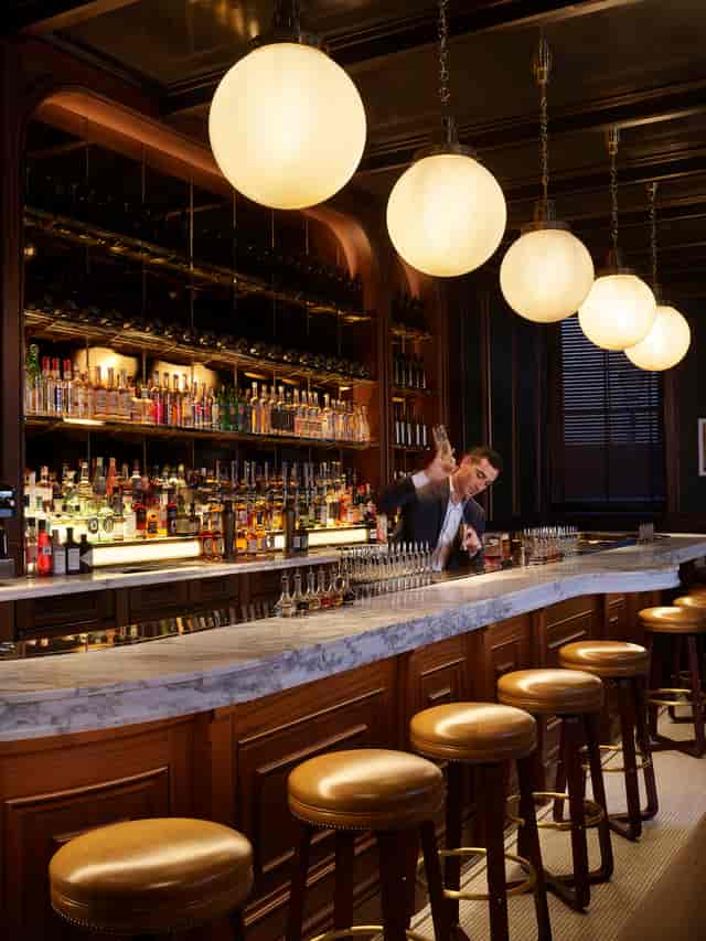 Magistrates' Court bar in The NoMad London, elegant setting for networking events.