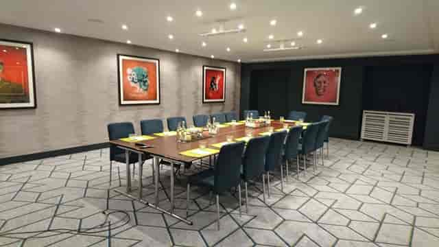 Meeting room at Work Play 1, Malmaison Birmingham, with modern decor for professional events.