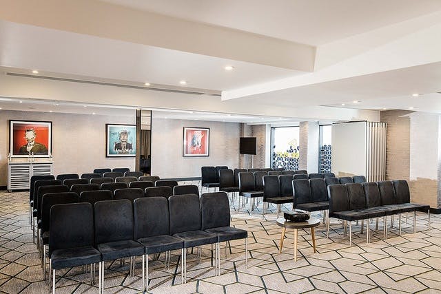 Modern meeting space in Malmaison Birmingham for presentations and workshops.
