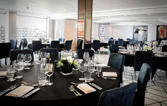 Elegant event space in Malmaison Birmingham set for a formal dinner and networking.
