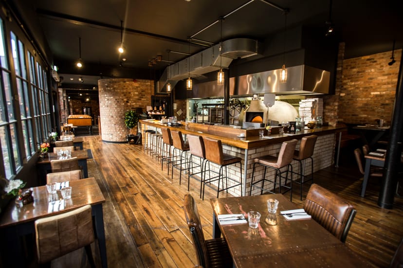Modern restaurant in The Distillery Birmingham, ideal for corporate events and gatherings.