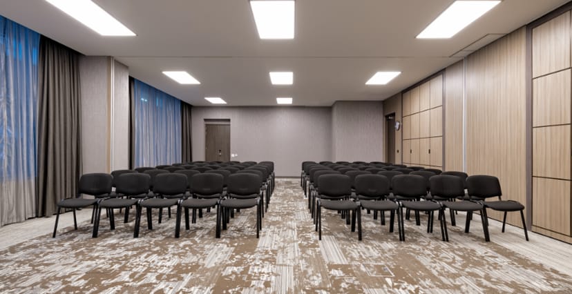 Theater-style meeting room at AC Marriott Manchester City Centre for corporate events and seminars.