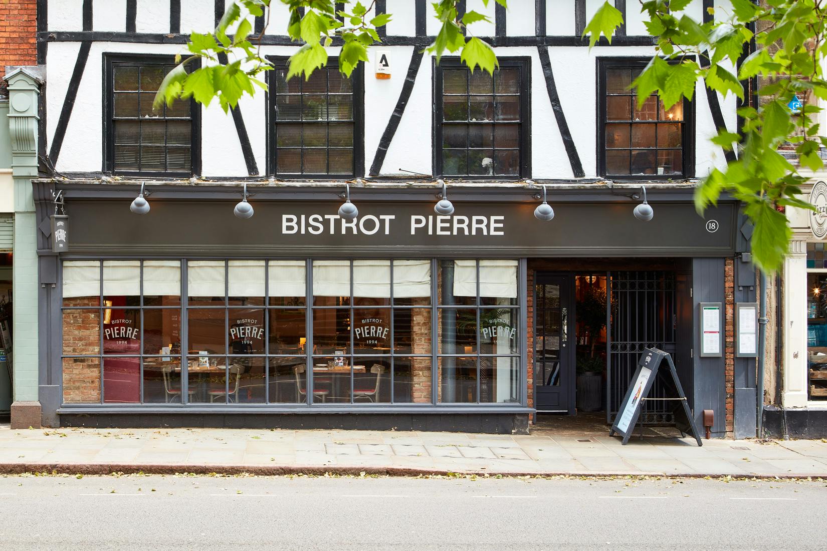 Charming bistro dining room in Bistrot Pierre Derby for intimate events and meetings.