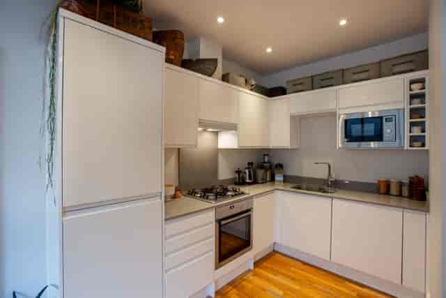 Modern kitchen in Chocolate Studios, ideal for catering events with sleek cabinetry.