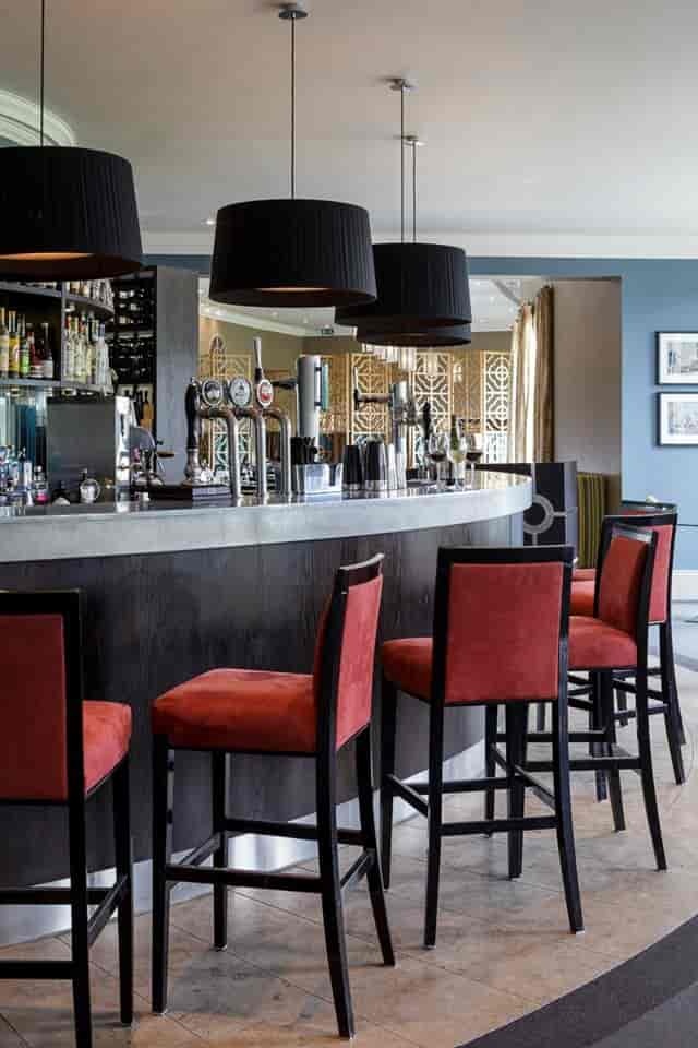 Modern bar area in The Kerry Suite, Bowood Hotel; ideal for networking events.