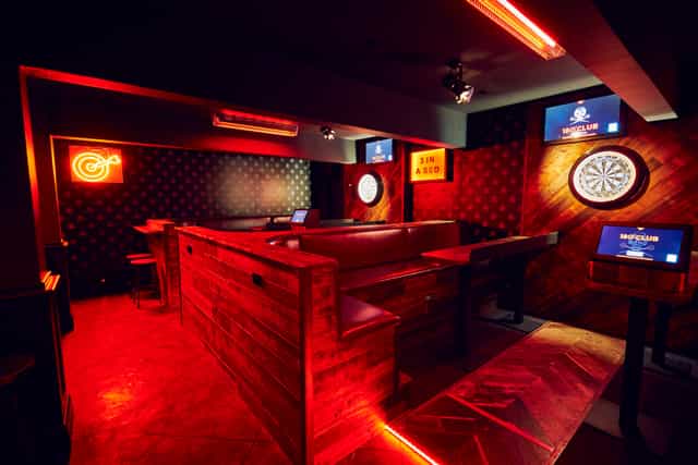 Darts Space at 180 Club: stylish venue with dartboards for corporate events and parties.