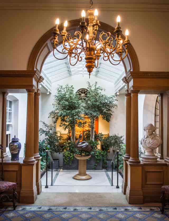 Elegant Drawing Room at Vintners' Hall, lush greenery for networking events and gatherings.
