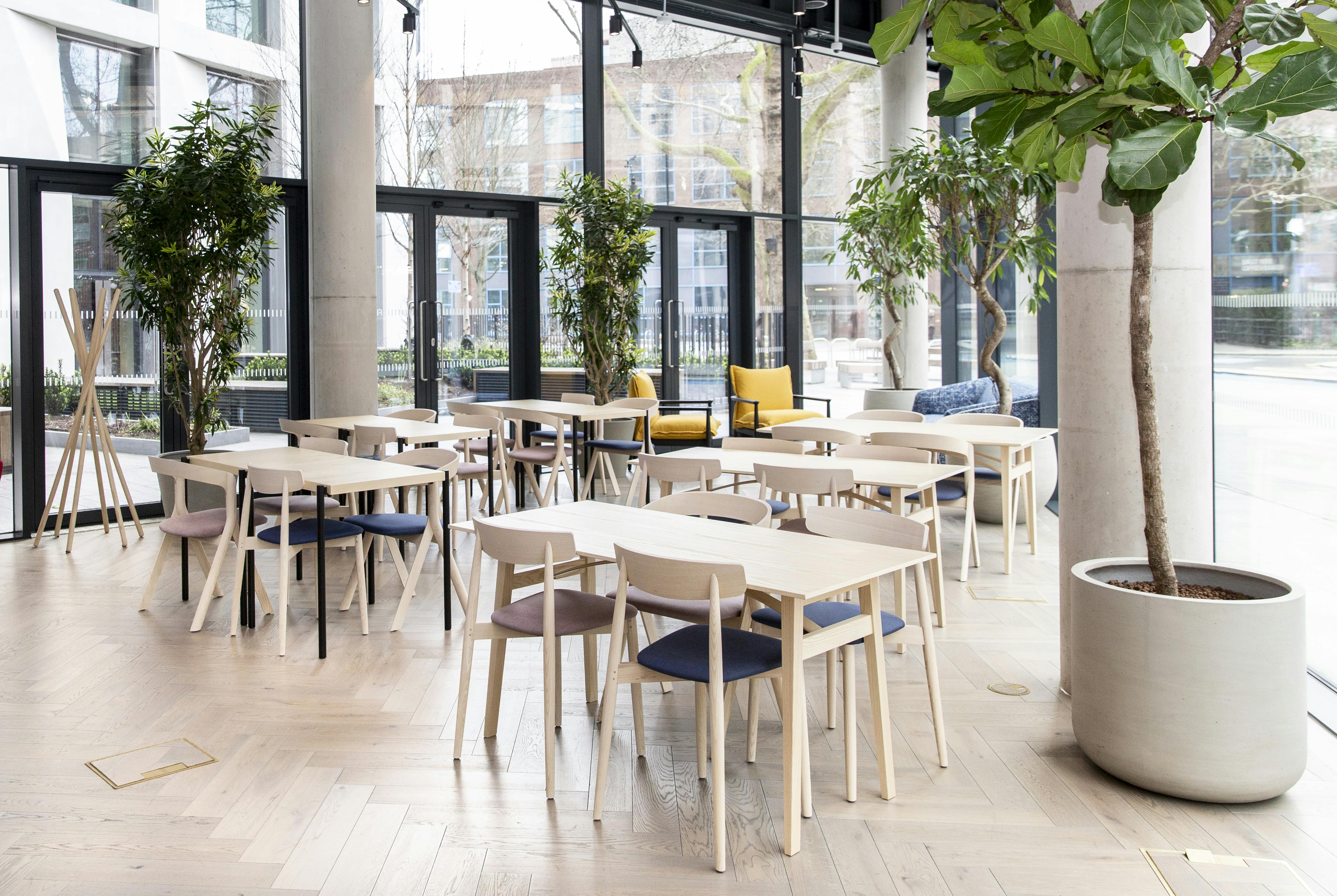 Modern event space in FORA-Southwark with natural light, ideal for networking and meetings.