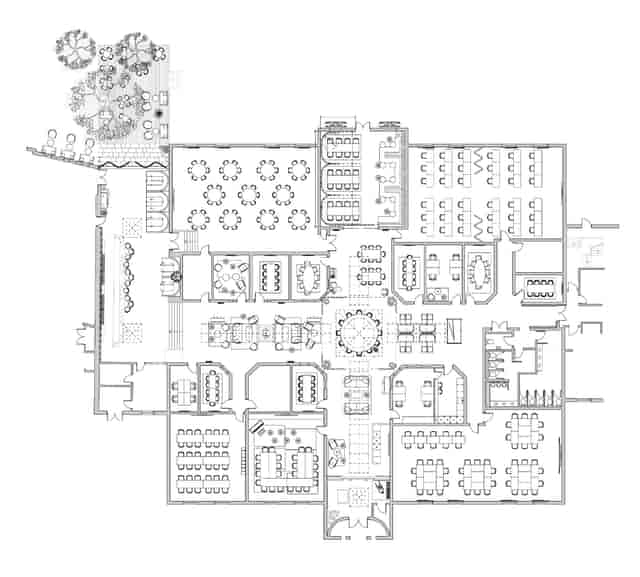 Music Room floor plan with flexible seating for conferences and banquets.