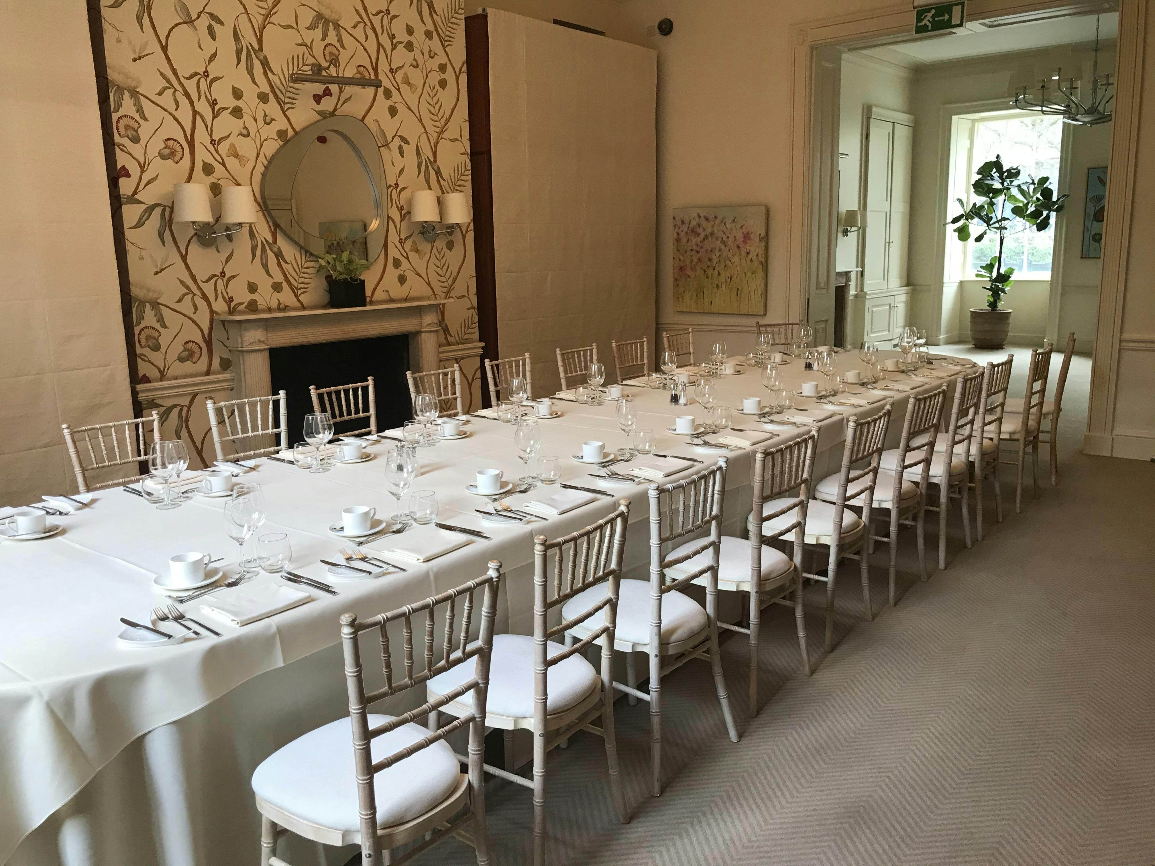 Elegant Garden Room at No.11 Cavendish Square for corporate events and gatherings.