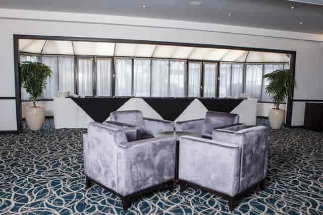 Grand Ballroom at Crowne Plaza Felbridge with modern seating for networking events.