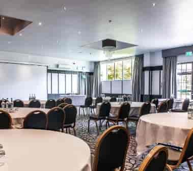 Grand Ballroom at Crowne Plaza Felbridge, elegant setup for workshops and conferences.