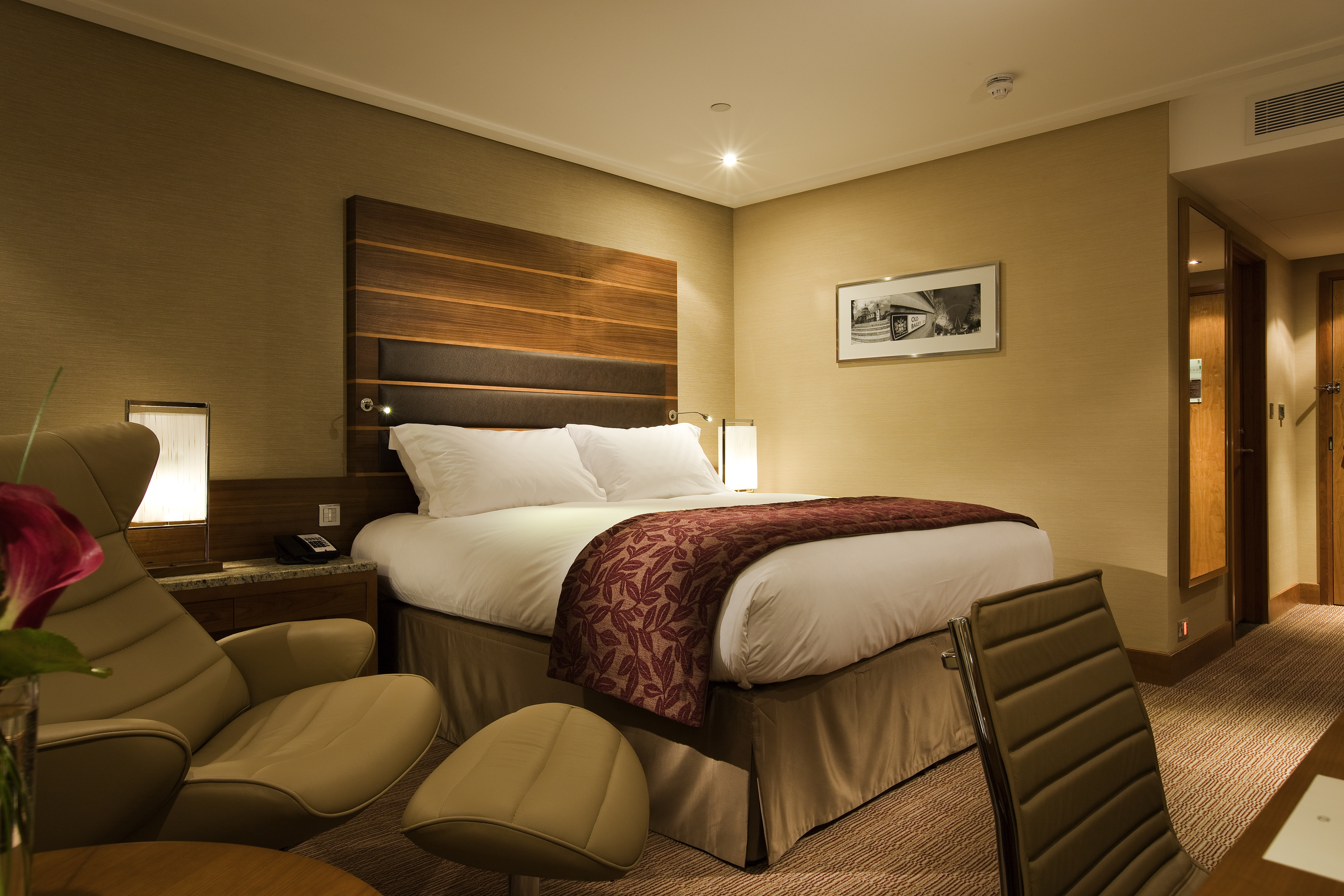 Sofitel London Heathrow hotel room, modern design for events and gatherings.
