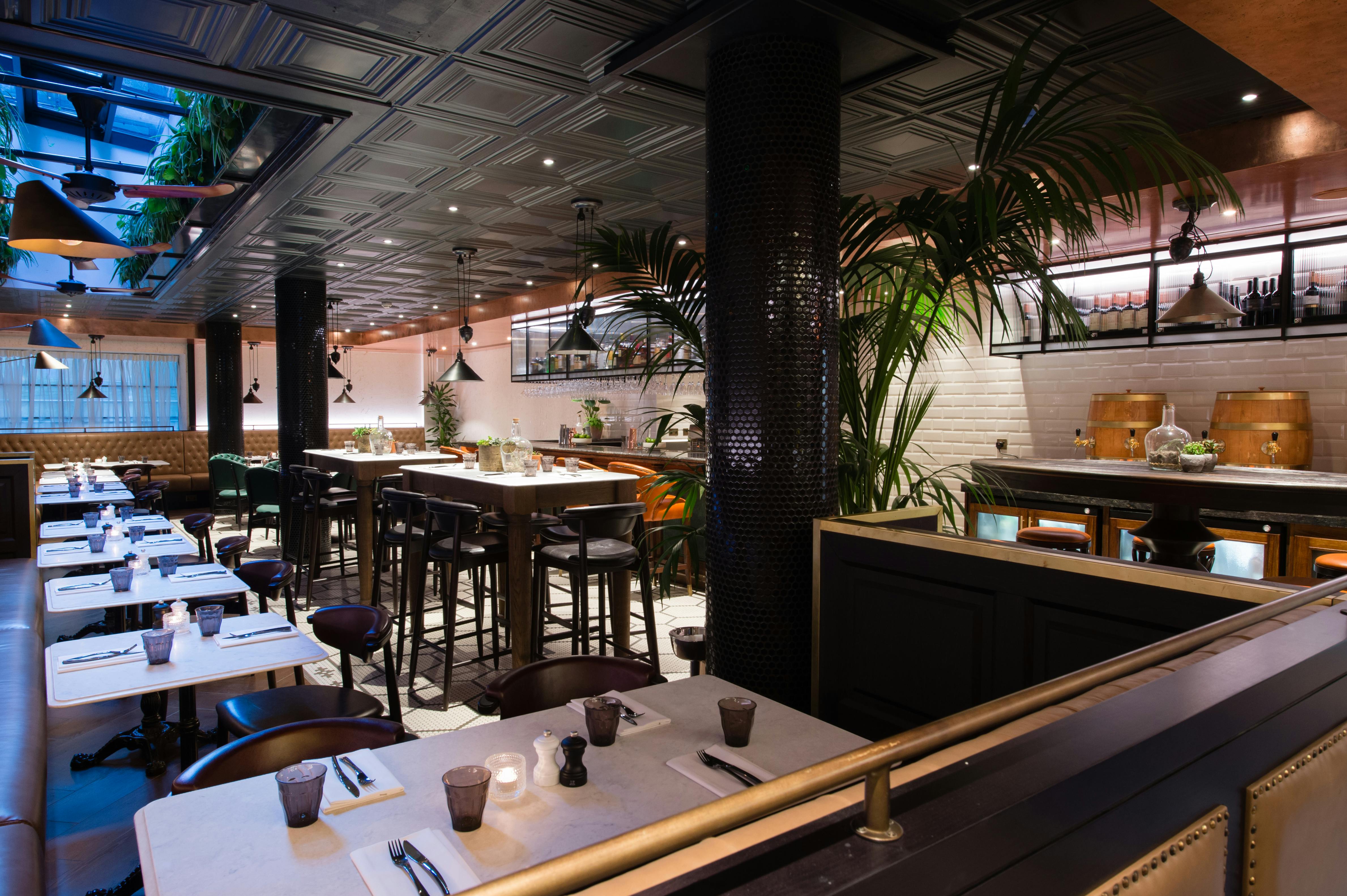Stylish Vintry Kitchen restaurant with modern decor, ideal for events and gatherings.