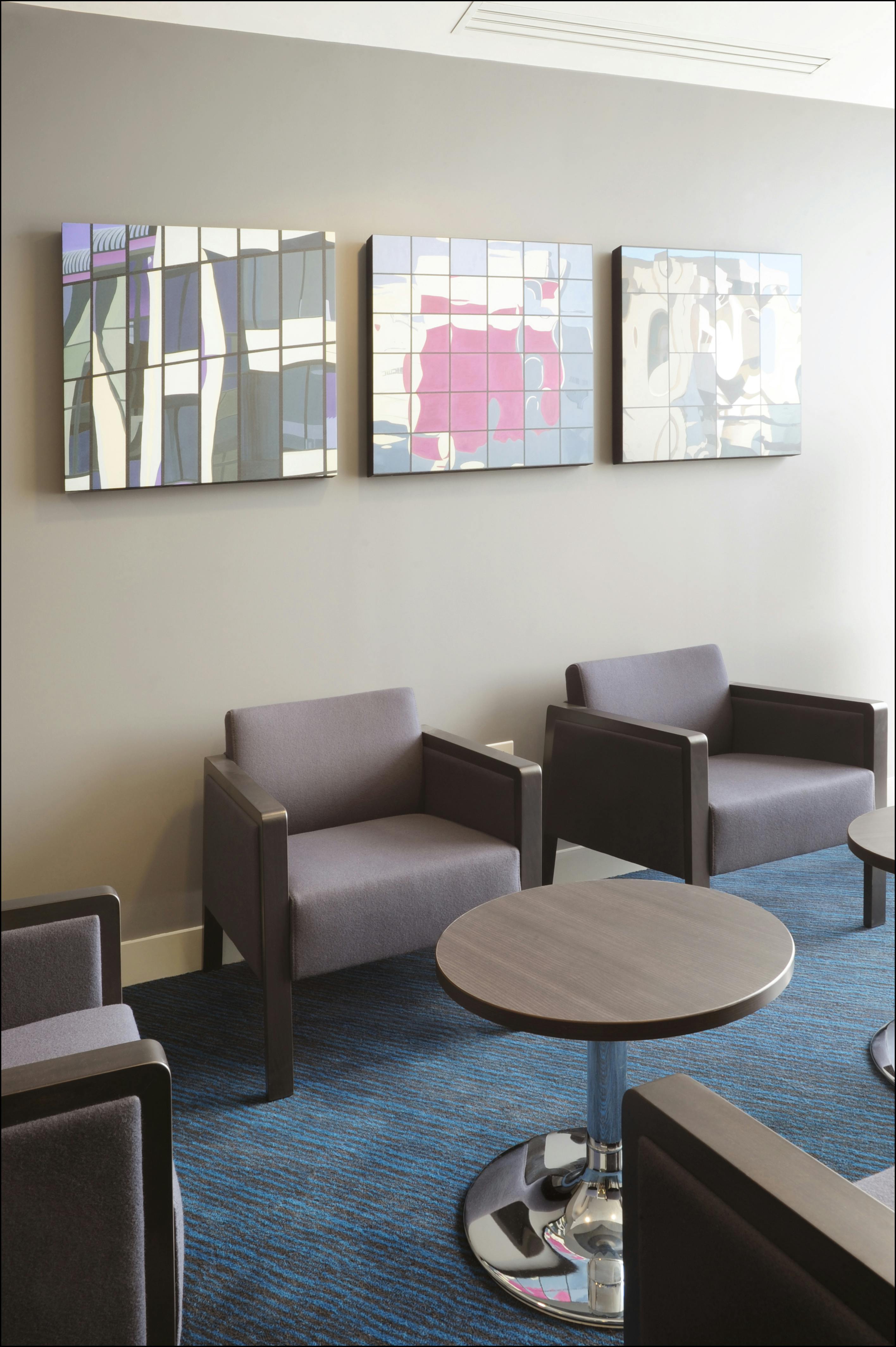 Modern meeting room with sleek seating at Holiday Inn Express Birmingham Snowhill.