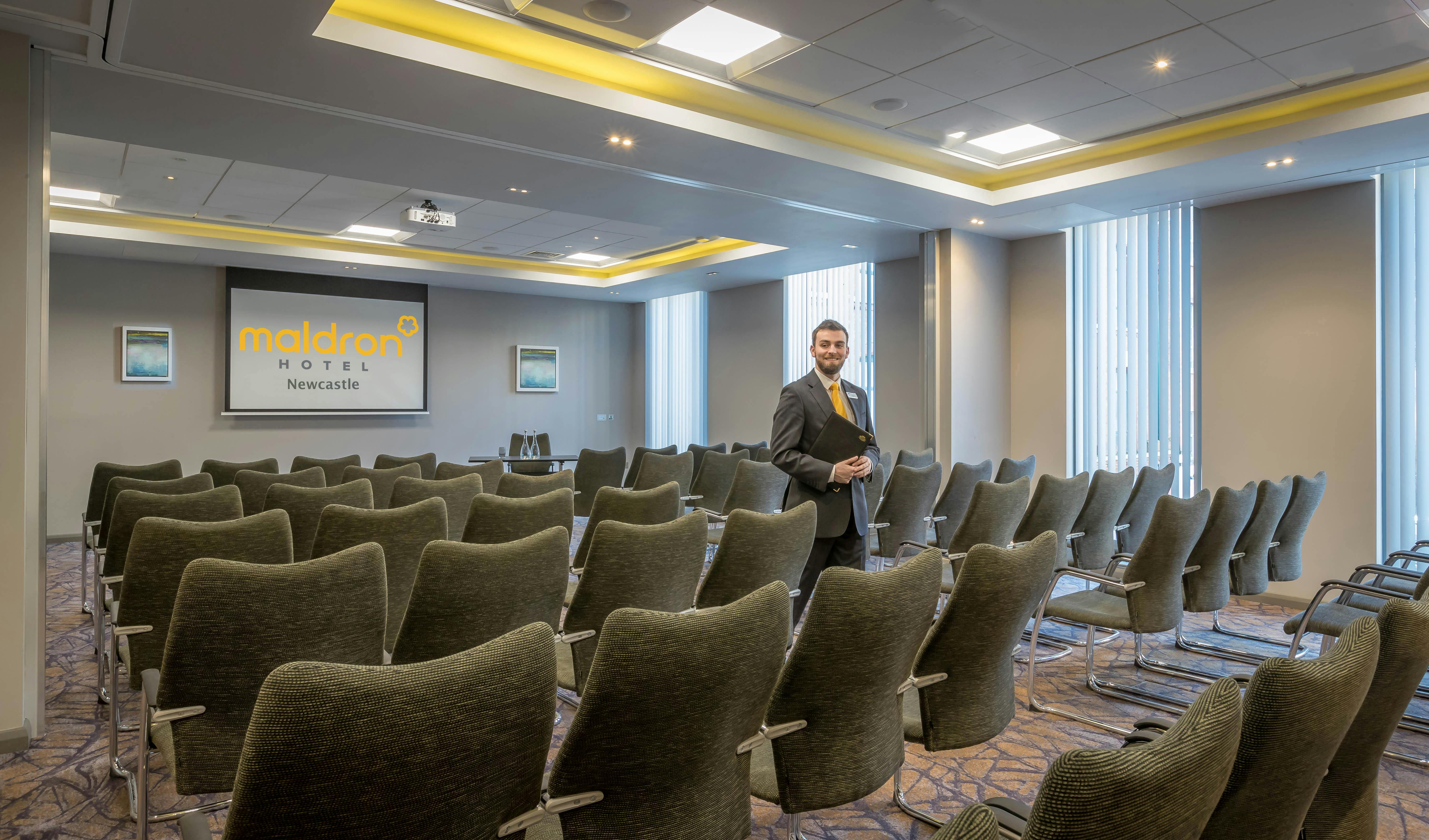 Grainger Suite at Maldron Hotel Newcastle, theater-style seating for corporate events.