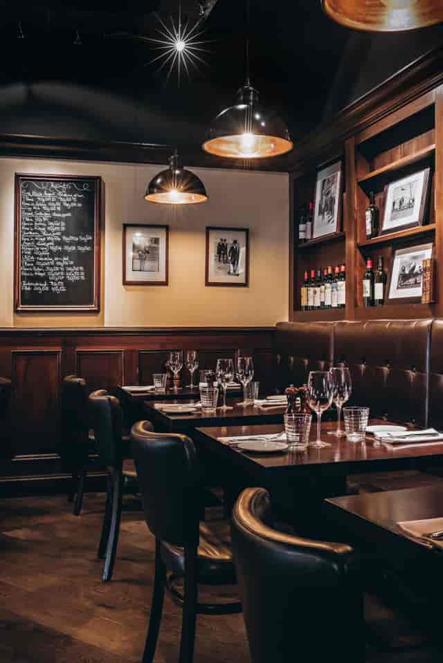 Cozy private dining room in Goodman Mayfair, perfect for intimate meetings and events.
