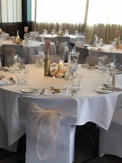 Holbeck Suite banquet table at Clayton Hotel Leeds, ideal for weddings and formal events.