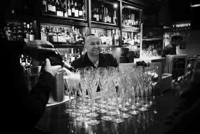 "Elegant bar setup at Goodman Mayfair, perfect for receptions and networking events."