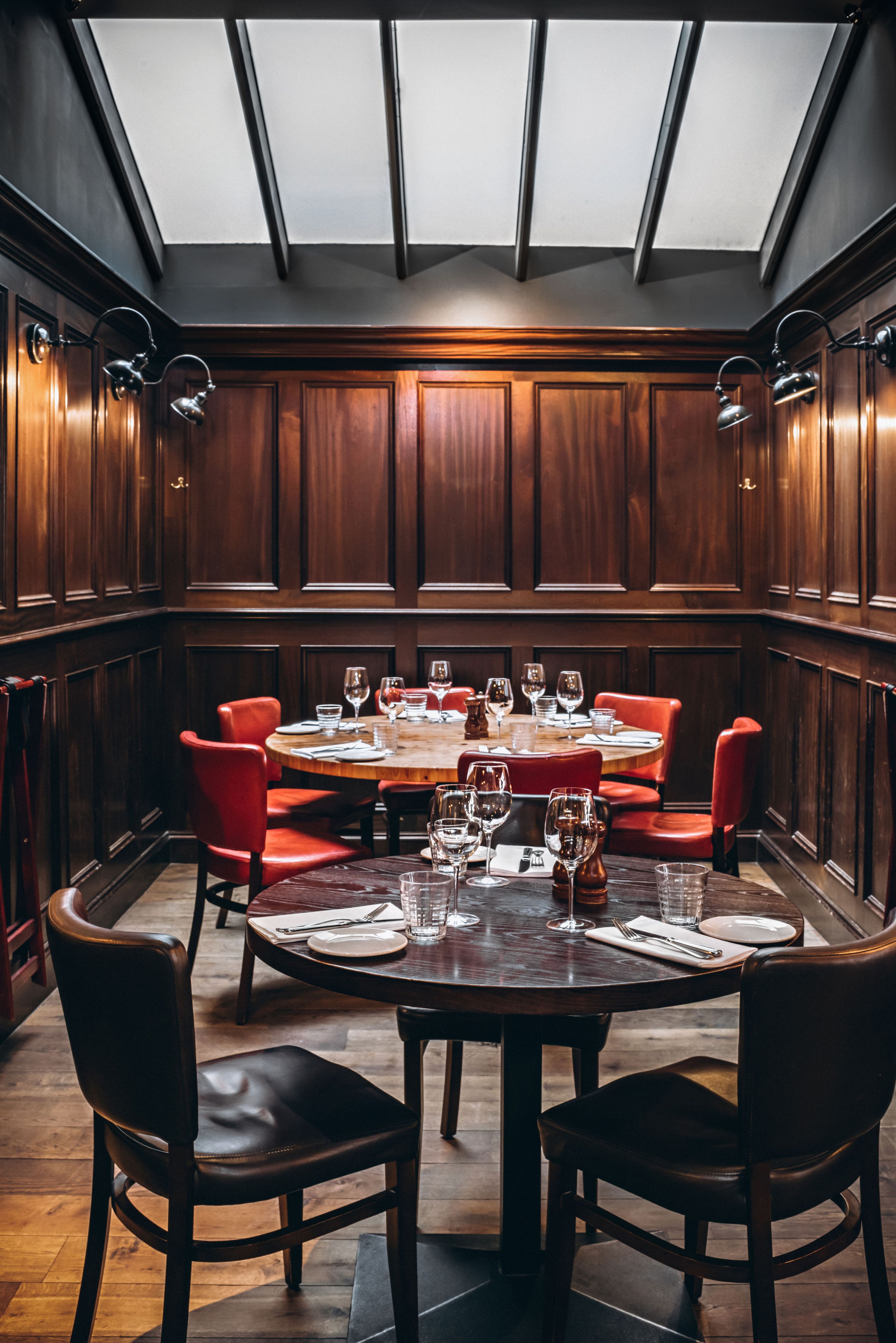 Intimate dining space in Goodman - Mayfair, ideal for corporate dinners and private events. - Banner