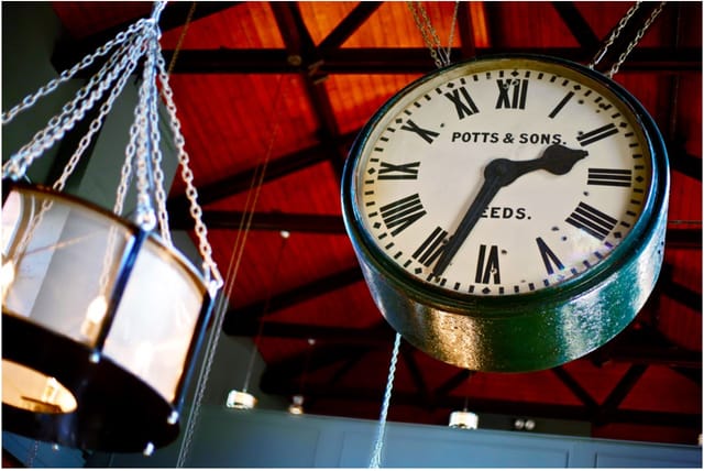 Vintage clock in Exclusive Hire, The Phoenix, Denmark Hill for events and meetings.