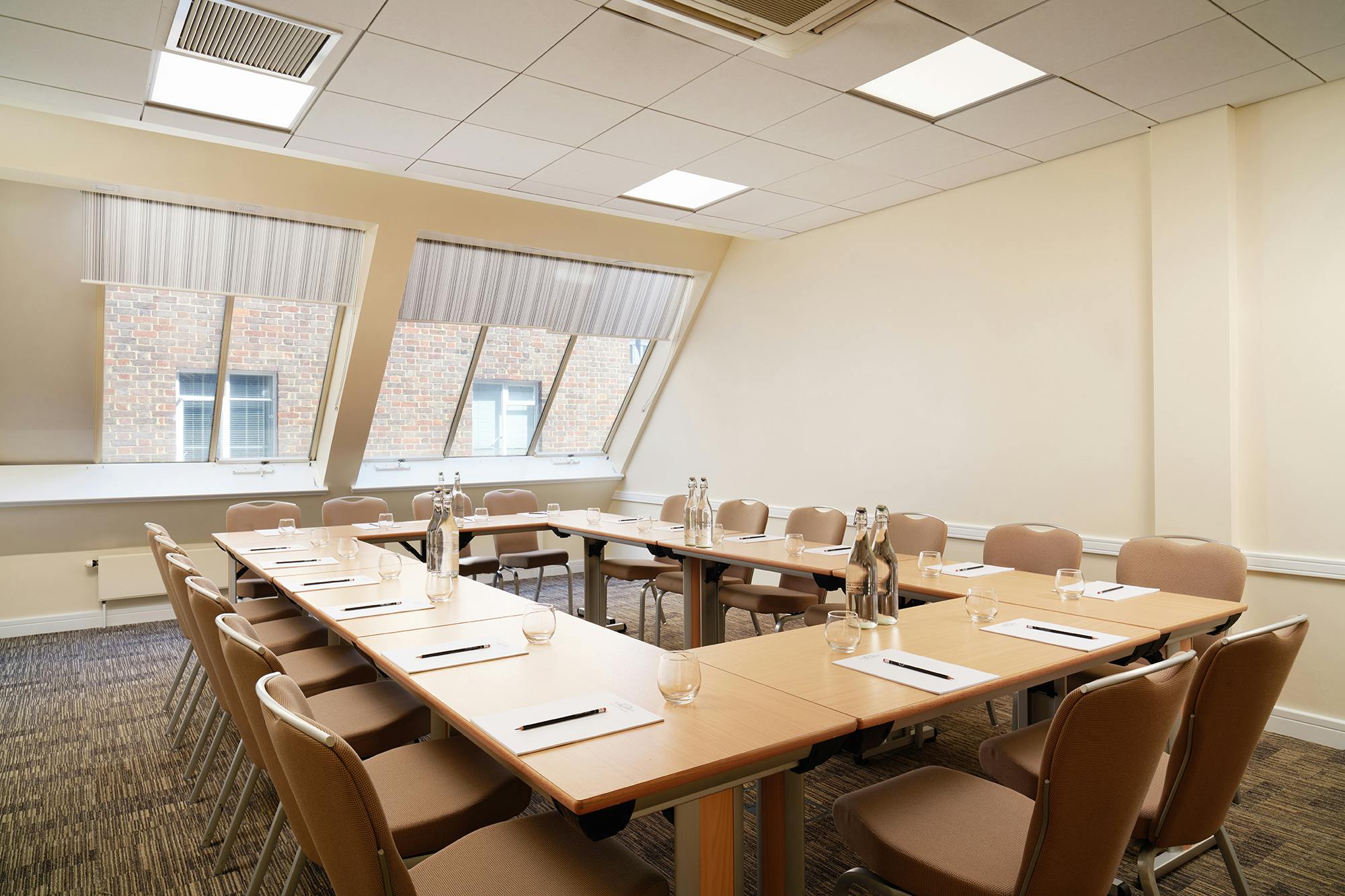 Marlborough 2 meeting room with long table, ideal for professional gatherings and events.