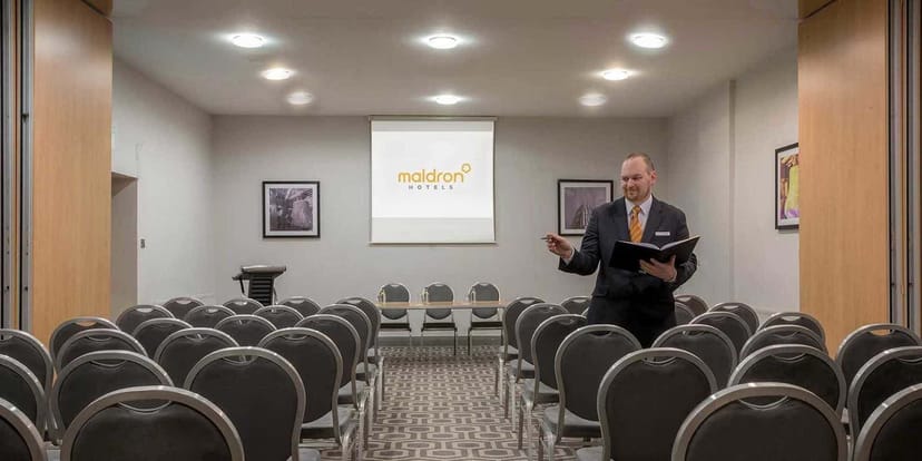 Christy Ring Suite meeting room in Maldron Hotel, Cork City, ready for presentations.