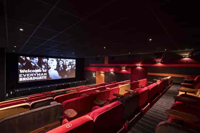 Modern cinema venue with plush seating for film screenings and private events.