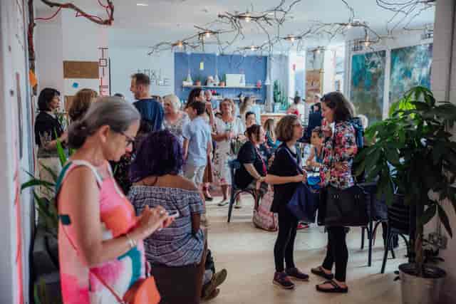 Vibrant networking event in creatively designed Bar Space at Streatham Space Project.