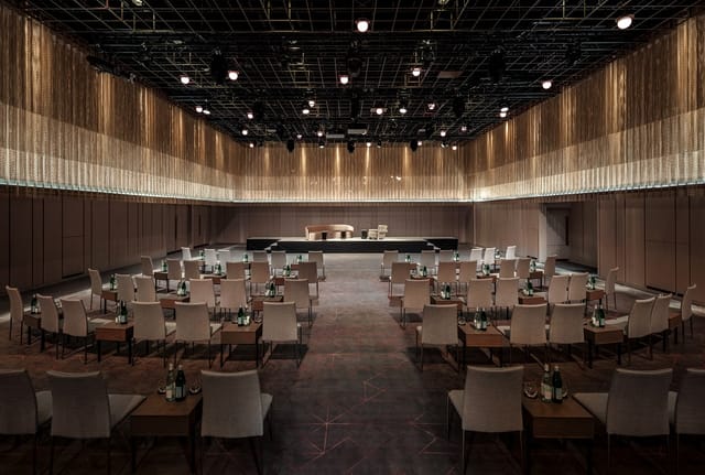 Ballroom B at The Londoner: elegant event space for corporate meetings and presentations.
