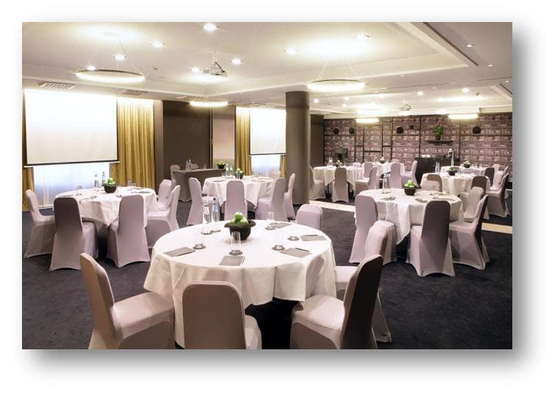 Elegant banquet space at Sofitel Brussels for corporate events and social gatherings.