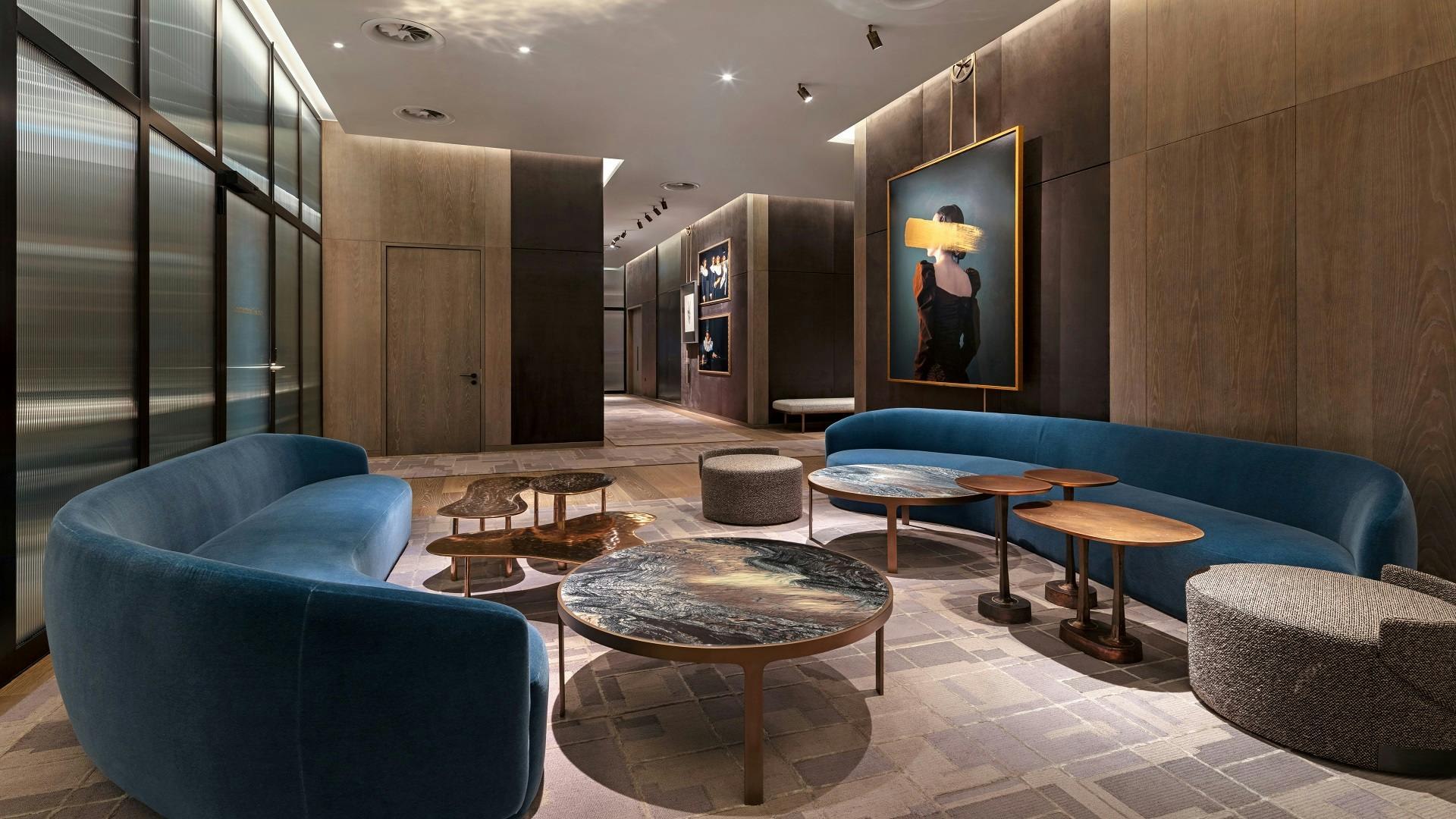 Modern lounge at Royal Academy of Arts, ideal for networking and meetings.