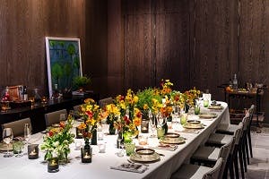 Elegant dining setup at Tate Britain for corporate dinners and special events.