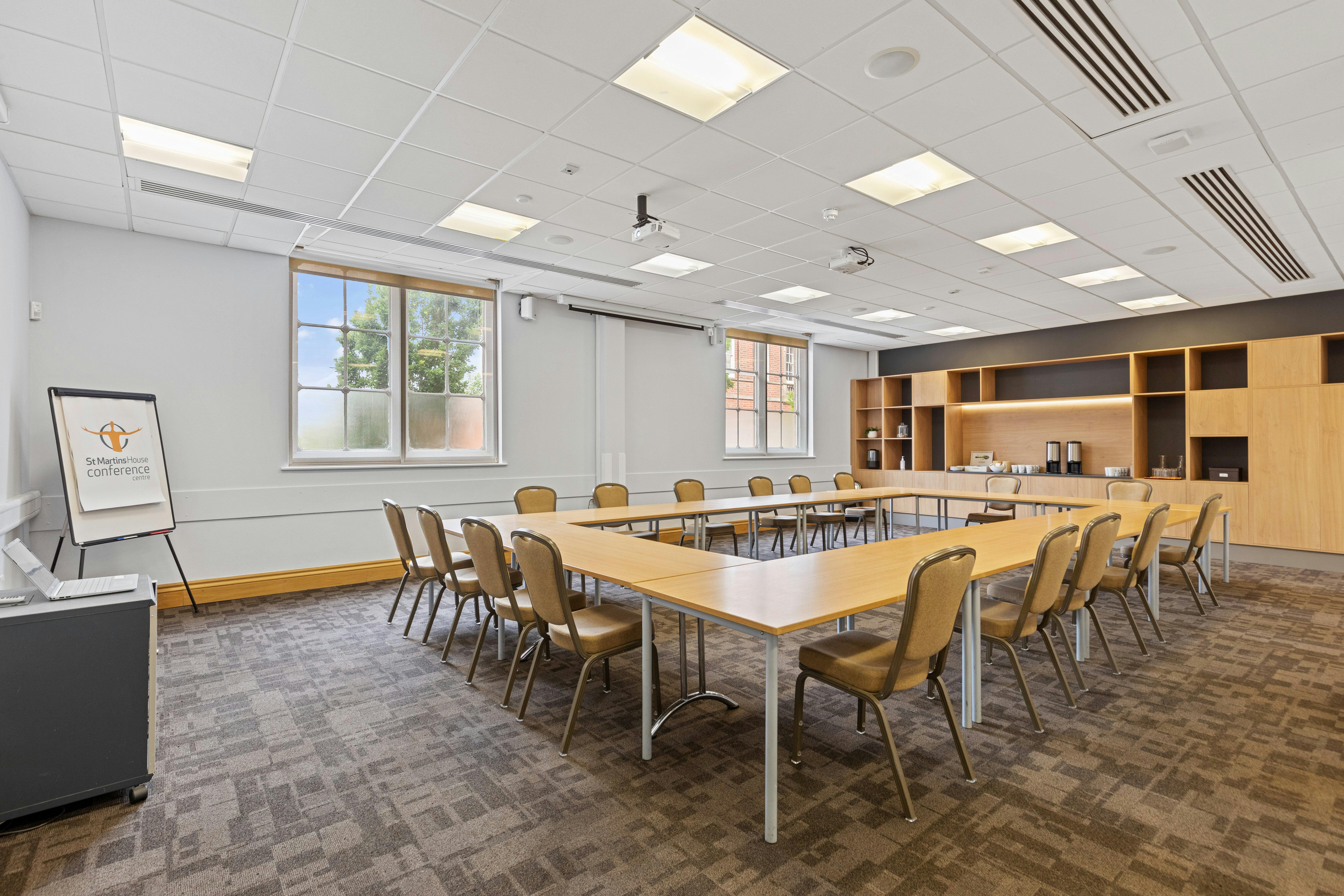 Wycliffe Room at St Martins House: spacious meeting room for corporate events and workshops.