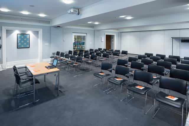 Franks Room at Wellcome Collection: organized meeting space for presentations and workshops.
