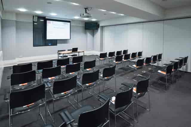 Steels Room at Wellcome Collection, minimalist meeting space for presentations and events.